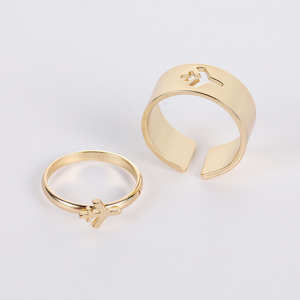 Set Nhẫn Đeo Tay Kim Loại Phong Cách Vintage Cho Cặp Đôi