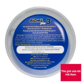 [CHÍNH HÃNG] Sữa Bột Biomil Plus 3 - Hộp 800g