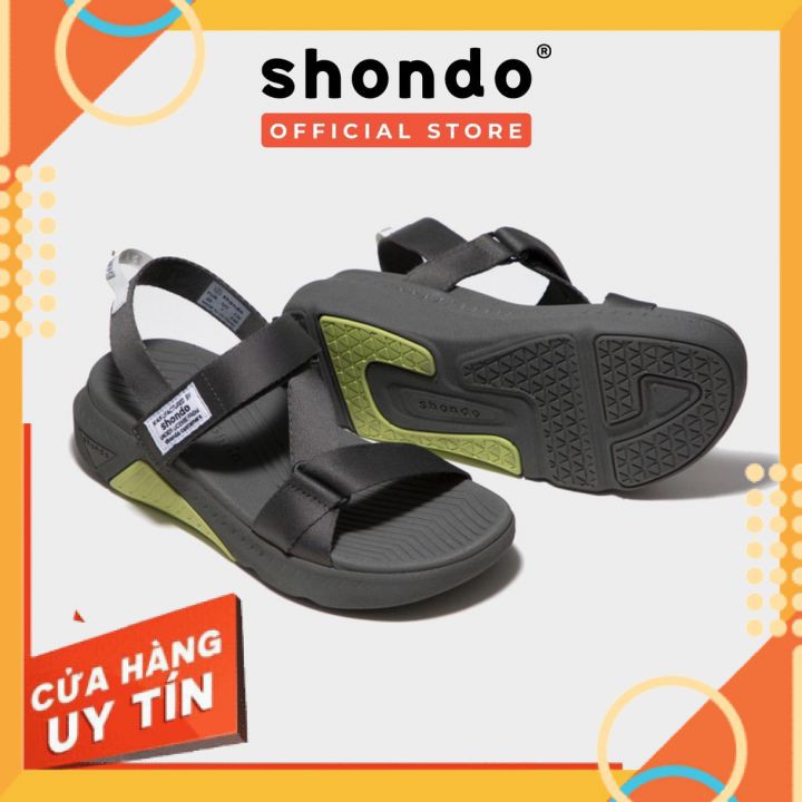 Giày sandal nam nữ SHONDO F7 Racing đế xám quai xám đi học, đi chơi