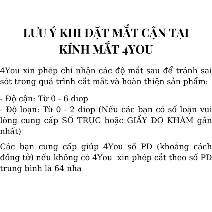 Mắt Kính Cận Loạn chống ánh sáng xanh mắt đổi màu chống UV400 chống xước - Kính mắt 4U