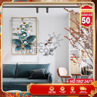 Tranh sắt treo tường cành hoa nghệ thuật decor cỡ lớn trang trí phòng sang trọng phong cách Châu Âu mã A1002
