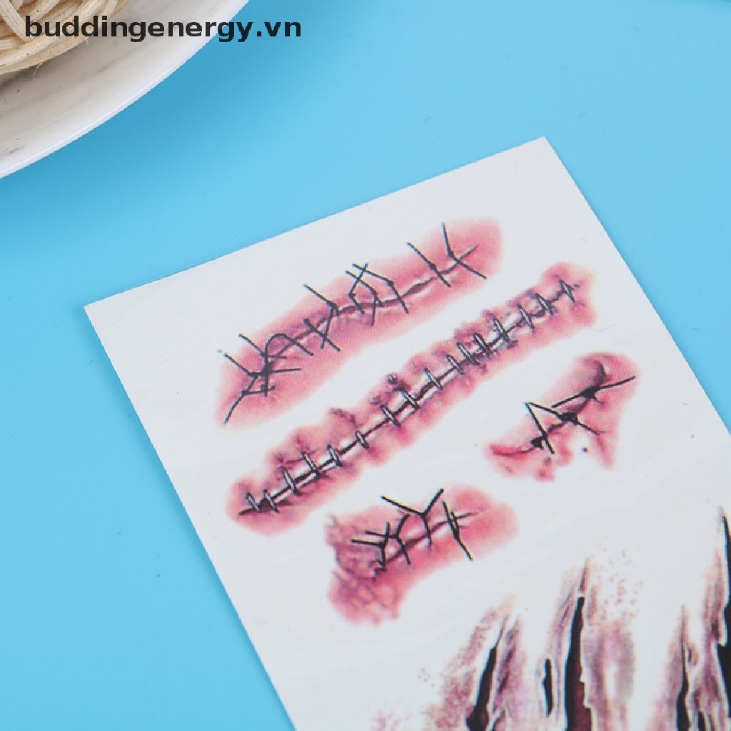 {BUDDI} Hình Dán Vết Thương Giả Máu Tạm Thời Hóa Trang Halloween Chống Thấm Nước {BUDDI}