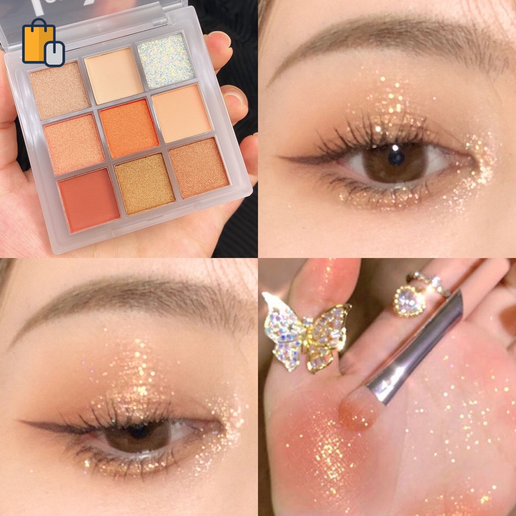 Bảng Phấn Mắt Nhũ Lì 9 Ô Vuông Lameila Baby BB1 P52 Dikalu YR OUYOU