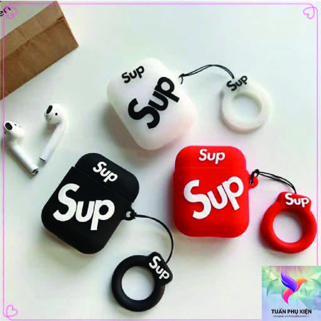 🔥 Case Ap 1/2 & Pro 🔥 Freeship 🔥 VỎ BỌC MODEL SUPREME ĐEN - Cho Tai Nghe Không Dây  - Tuanphukien75