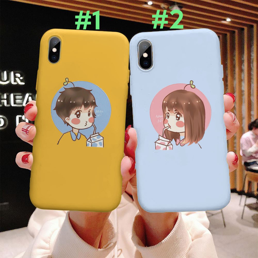 [FREESHIP đơn từ 50K] ỐP IPHONE DẺO HỒNG IN HÌNH CUTE COUPLE cực đẹp