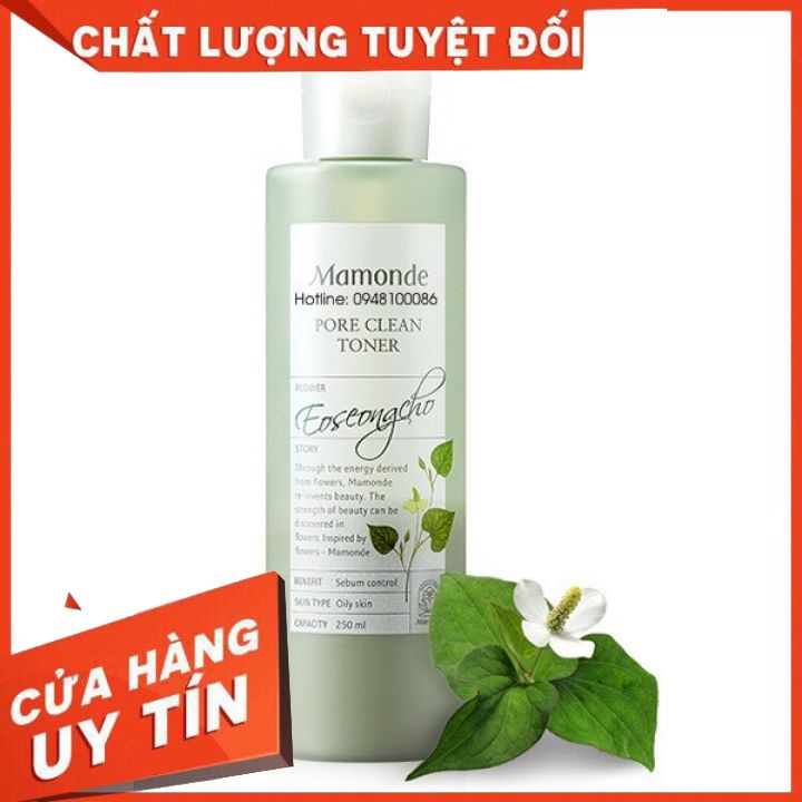 NƯỚC HOA HỒNG  RAU DIẾP CÁ MAMONDE PORE CLEAN TONER 250ml Hàn Quốc  GIẢM NHỜN MỤN  XE KHÍT CHÂN LÔNG -MỊN DA