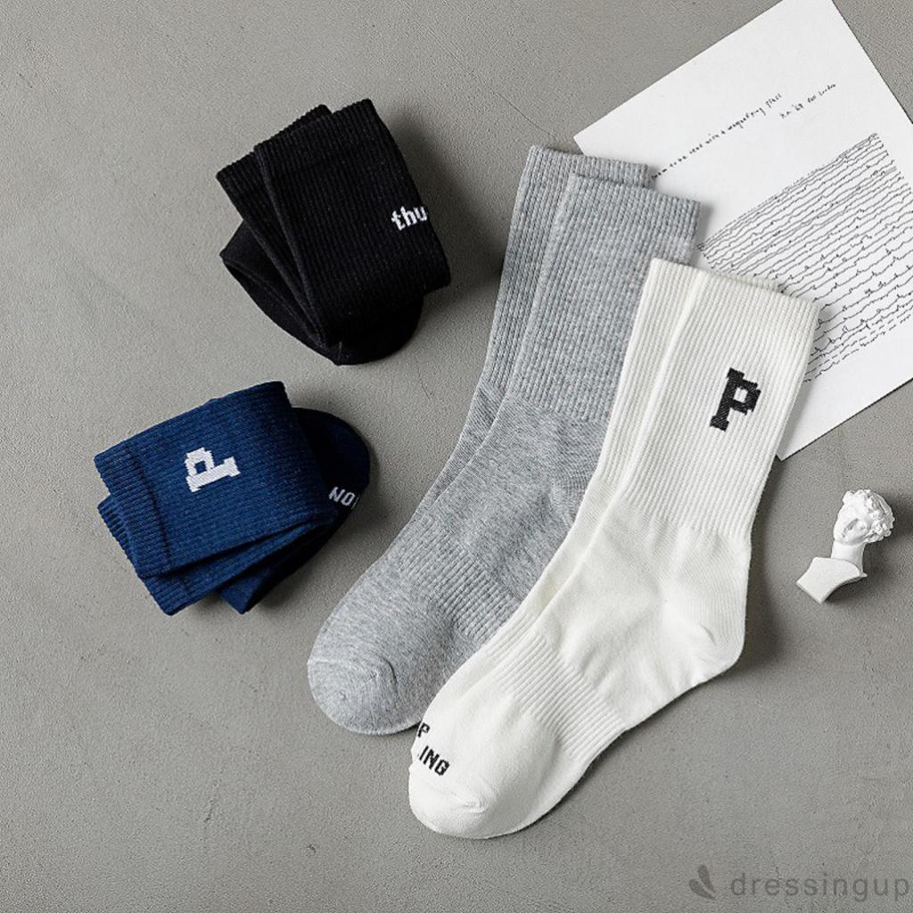 Đôi tất co giãn in chữ đơn giản dành cho nữ