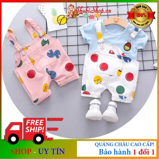 Set yếm chấm bi sắc màu cho bé 6-16kg