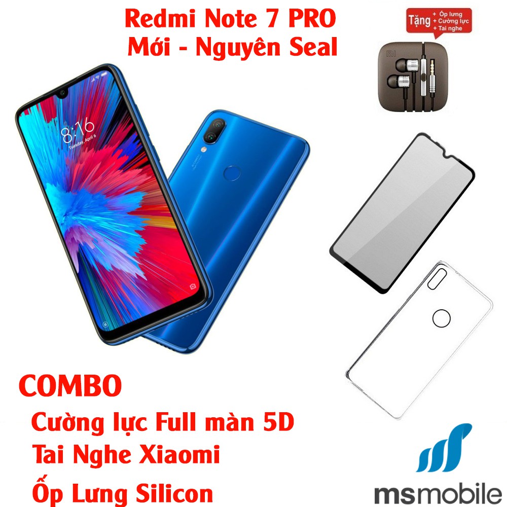 [Mã ELMTG giảm 4% đơn 2Tr] ĐIỆN THOẠI XIAOMI REDMI NOTE 7 PRO (6GB/128GB) - MỚI NGUYÊN SEAL + CƯỜNG LỰC +TAI NGHE