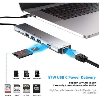 WC7367 8 in 1 USB-C HUB Multi-function Laptop Type-C Docking Station Converter