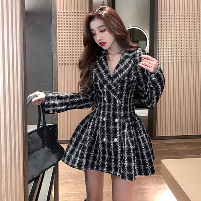 Đầm dạ tweed nữ, đầm xoè nữ dạ tweed