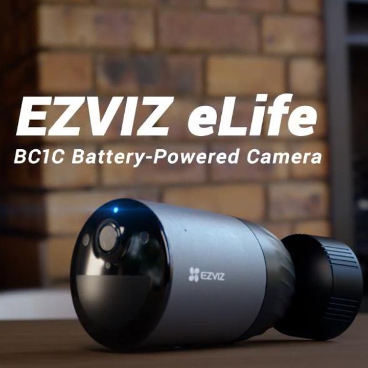 Camera IP Wifi 2MP ngoài trời dùng pin EZVIZ CS-BC1C kèm pin mặt trời  Ezviz CS-CMT-Solar hàng chính hãng Nhà An Toàn