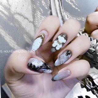 Set 5 Charm Gấu Vintage Cổ Điển Đính Móng – Phụ Kiện Nail Phong Cách Sang Trọng