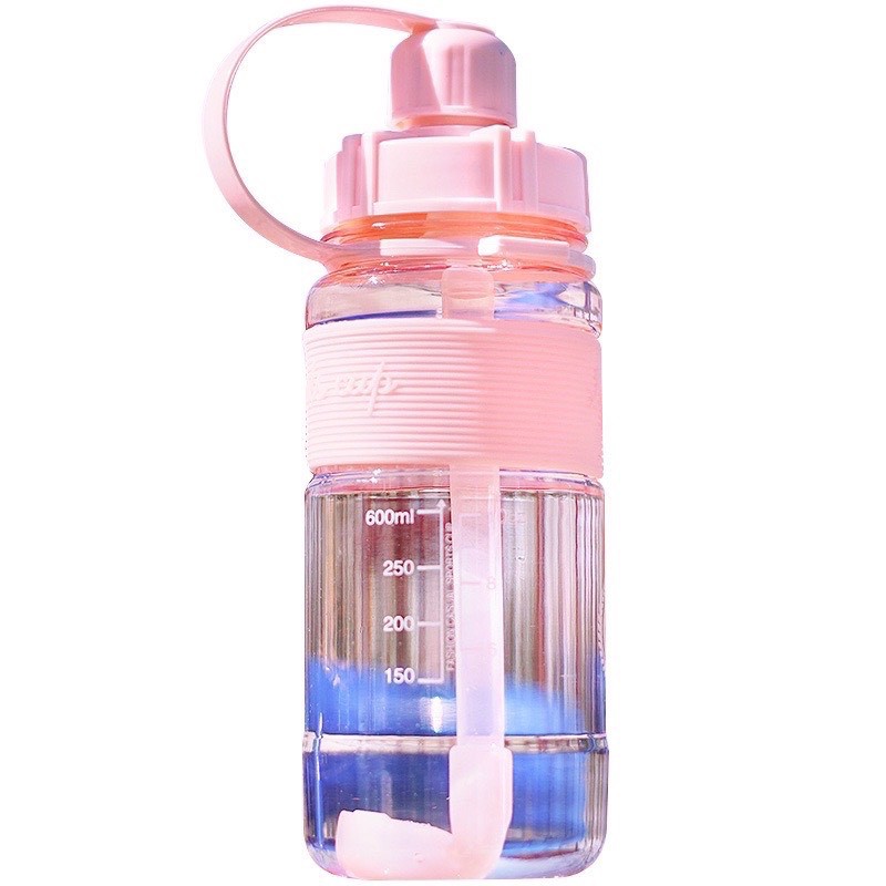 Bình Đựng Nước Thể Thao Chuyên Tập Gym , Yoga rẻ đẹp cute Có Ống Hút Và Dây Đeo YOGA CAT