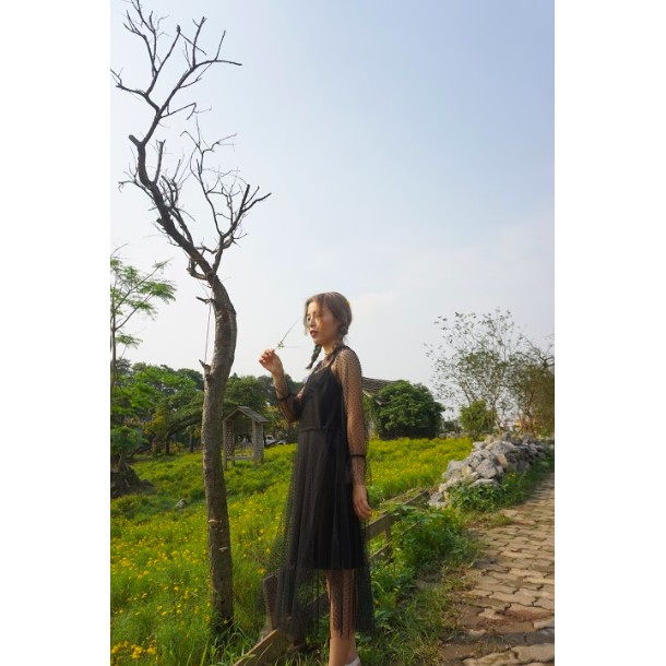 VÁY ĐI CHƠI - RENTIE DRESS - VÁY REN NHUNG BI | BigBuy360 - bigbuy360.vn