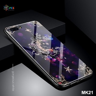 Ốp lưng Iphone 7 Plus/ 8 Plus in 3D hình hoa văn mặt kính sáng bóng