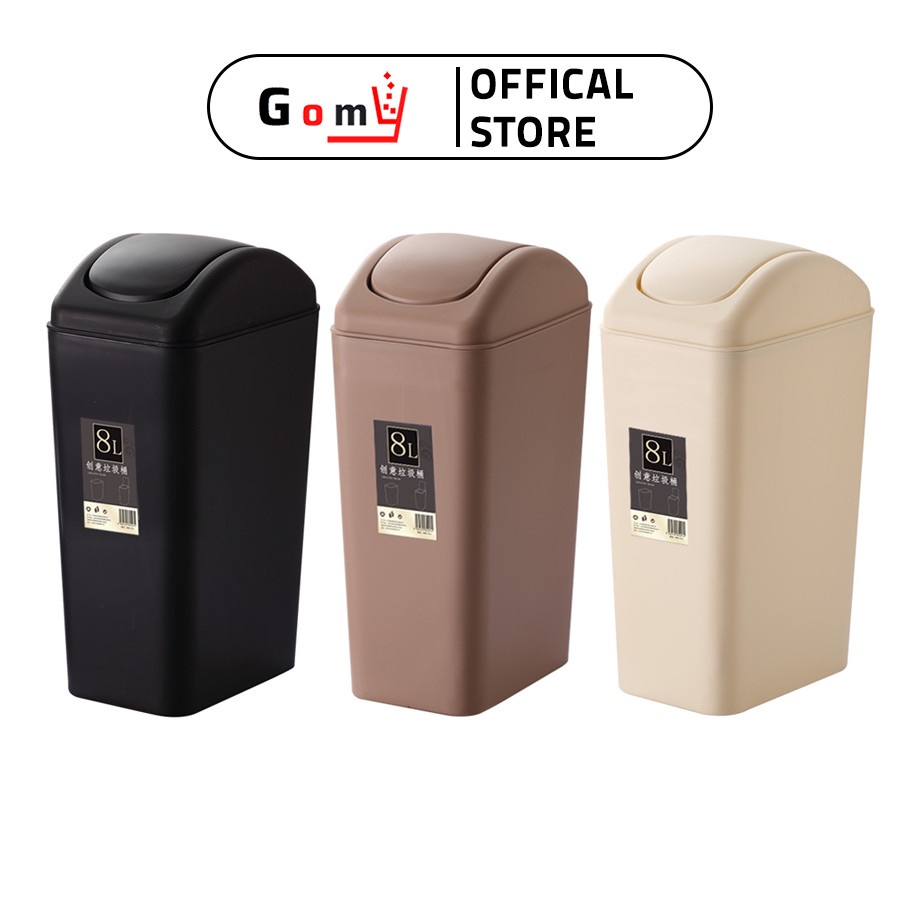 Thùng rác nhựa nắp lật 13L - Thùng đựng rác nắp lật - GOMY R10