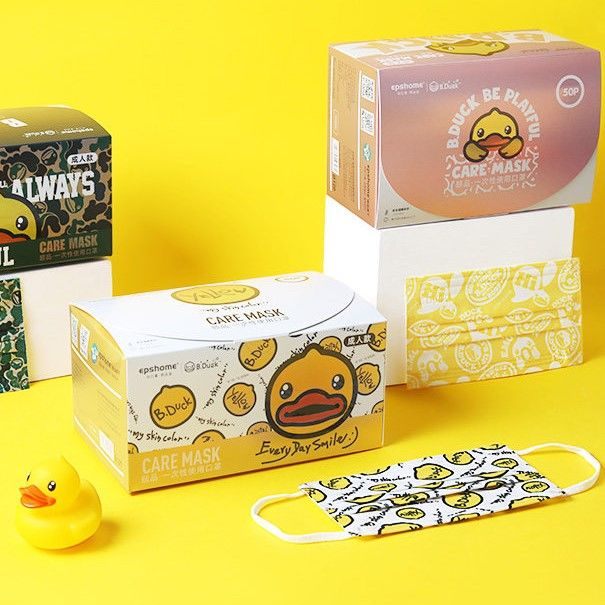 B.Duck nhỏ màu vàng vịt khẩu trang nữ thần xu hướng thời phong cách nam chống bụi mùa đông gió và lạnh dày ba lớp