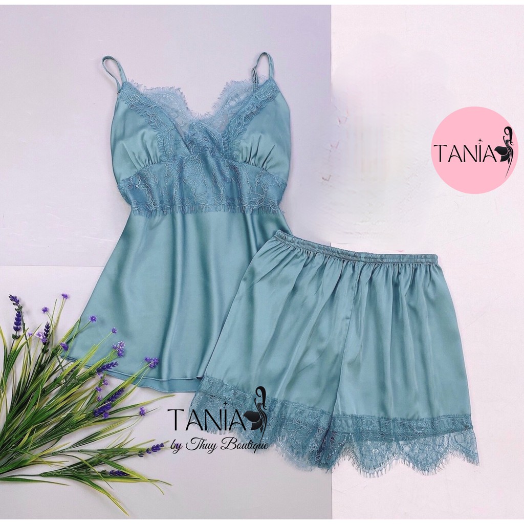 Bộ 2 Dây Mặc Nhà Đồ Ngủ Nữ Lụa Phối Ren Sang Trọng Gợi Cảm Quyến Rũ TANIA 1109 | BigBuy360 - bigbuy360.vn