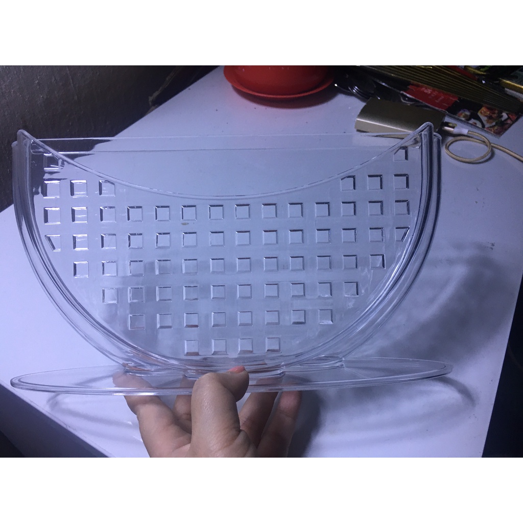 Nhúng bánh tráng 2 ngăn nhựa trong Acrylic cao cấp Size 21.5x13x7cm