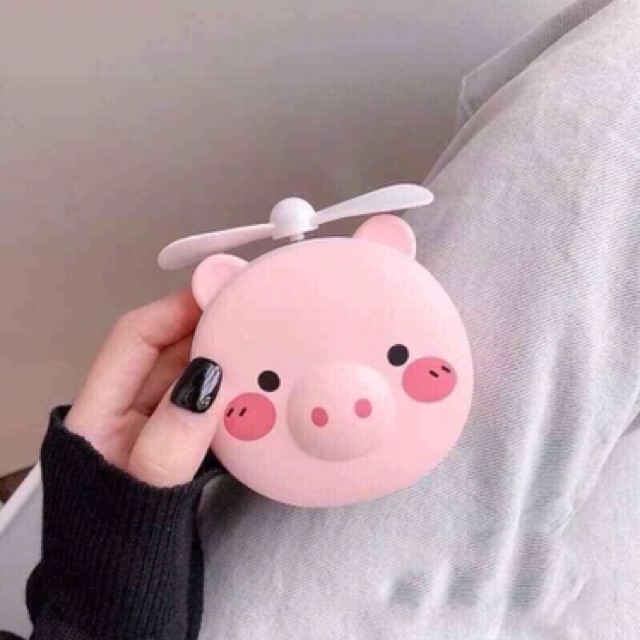 Quạt mini hình lợn 3 in1 ( đèn - quạt -gương)