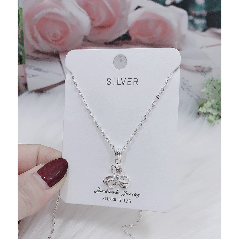 Dây chuyền nữ bạc S925 Ý - vòng cổ bạc nữ sang chảnh đính đá sáng bóng - Trang Sức Bạc 9999