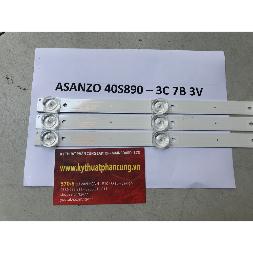 Aanzo 40S890 – Bộ 3 thanh 7 led 3V cho tivi Asanzo 40 inch và các dòng tương tự