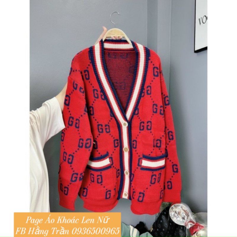 Mã giảm giá hàng có sẵn áo khoác cardigan cổ tim from rộng.