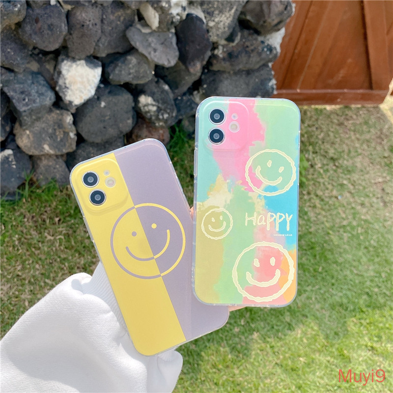 Ốp điện thoại mềm in hình mặt cười phong cách cặp đôi thời trang cho iPhone12Pro MAX I1211PROMAX X XSMAX XR I8/SE2/7plus | BigBuy360 - bigbuy360.vn