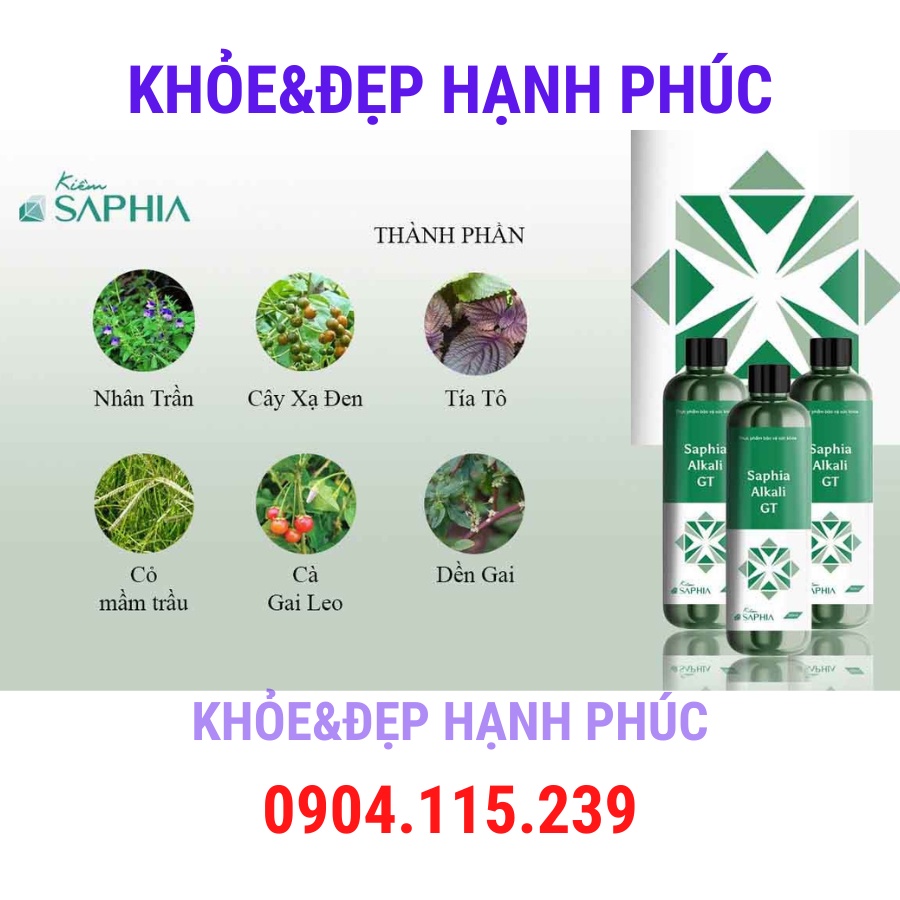 Kiềm hồi sinh gan thận Saphia Alkali GT – 300 ml/chai