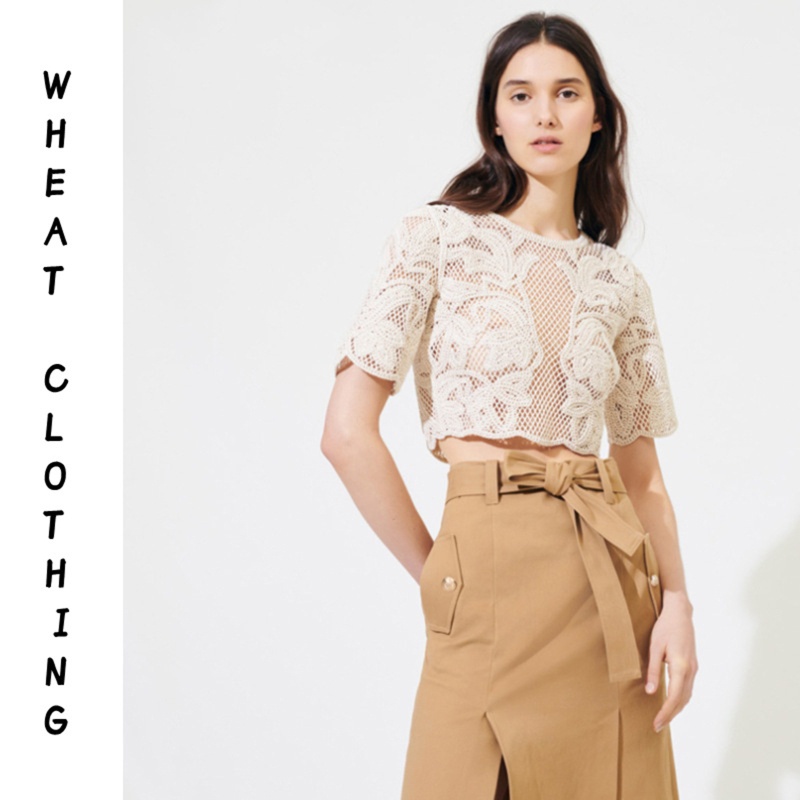 Áo Croptop Ren Lưới Dáng Rộng Chống Nắng Thời Trang Cho Nữ