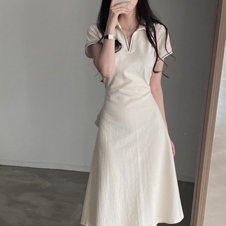 Đầm dáng suông cổ POLO xinh xắn hai màu dành cho nữ 2023 hot hit