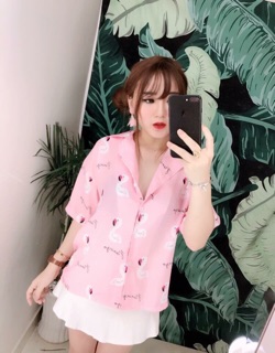 Áo sơ mi hình hạc