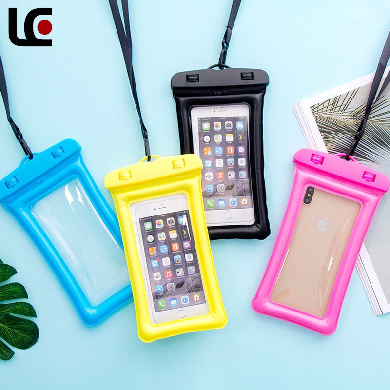 túi dây rút chống nước điện thoại bao găng tay phượt bọc balo dù Túi Bơm Hơi Đựng Điện Thoại Trong Suốt Chống Thấm Nước Có Thể Chạm Màn Hình Cảm Ứng