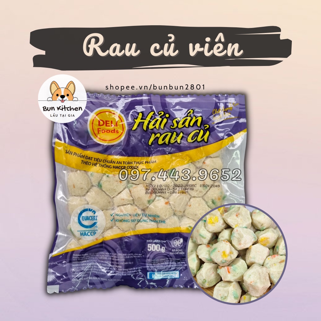 Hải sản rau củ - Viên chiên xiên que, viên thả lẩu Việt