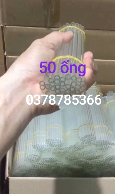 Ống hút thuỷ tinh combo 50 trắng