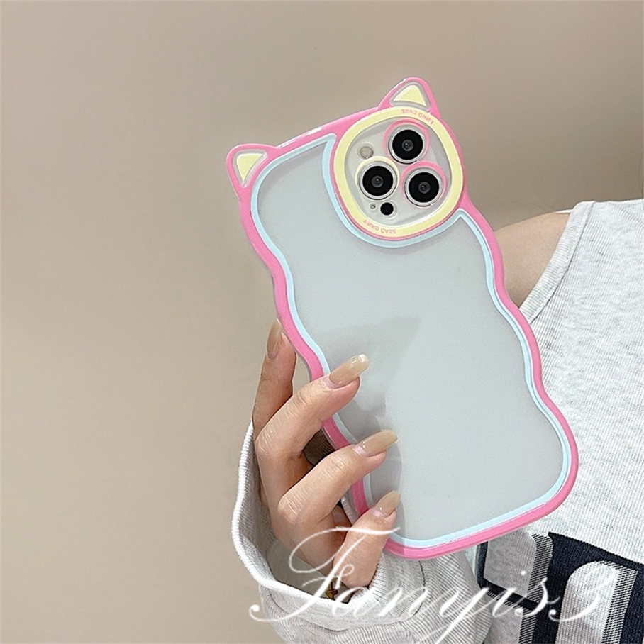 Ốp Điện Thoại Mềm Trong Suốt Họa Tiết Tai Mèo Nhiều Màu Cho iPhone 14 13 12 11 Pro Max X XR Xs Max 8 7 6 6s Plus SE 2020