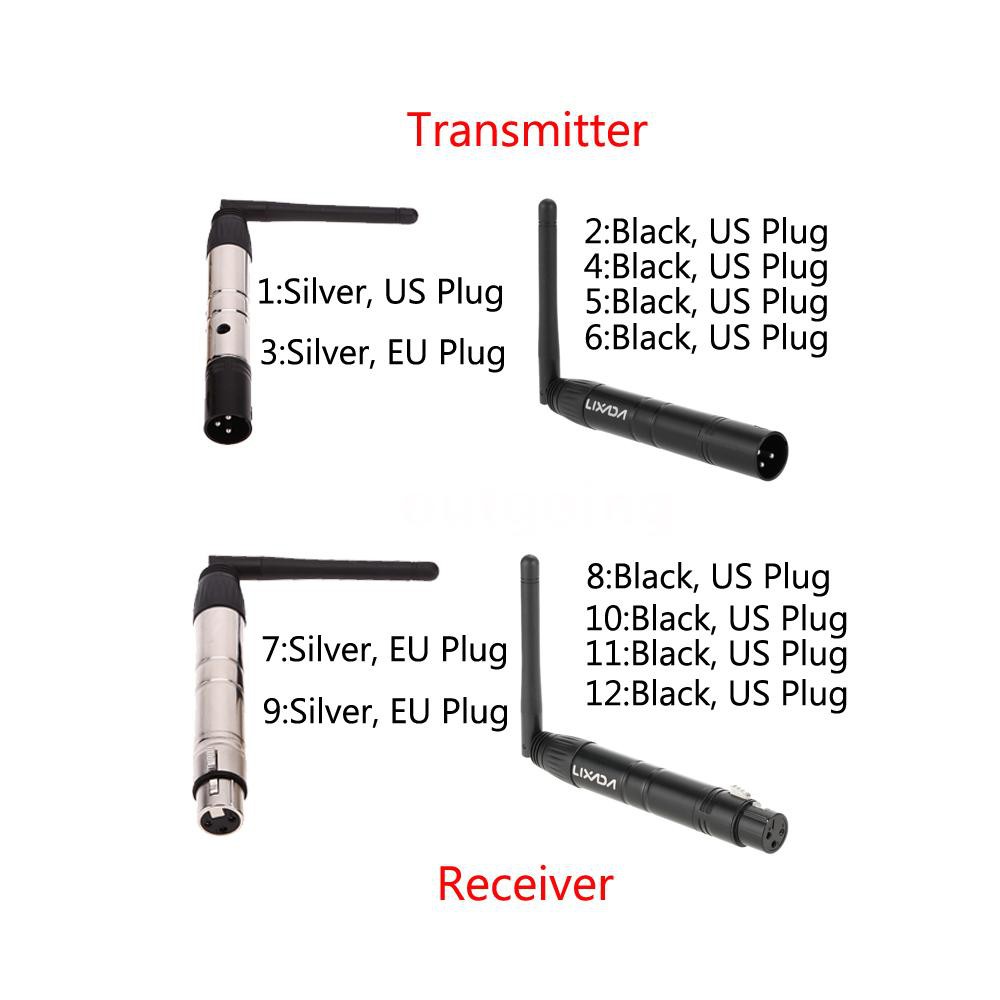 LIXADA Bộ Truyền Tín Hiệu Không Dây Xlr 2.4g Ism Dmx512 Có Ăng Ten Cho Đèn Led Sân Khấu