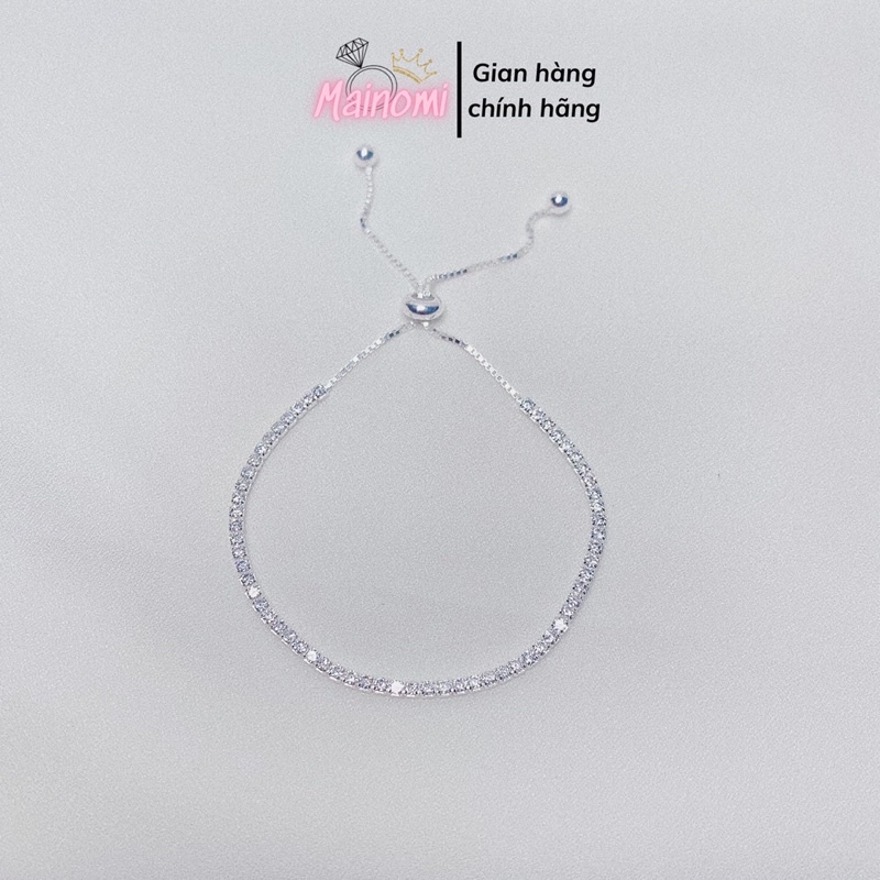 Lắc tay full đá dây rút bạc ý nhẹ nhàng thanh tú MAINOMI Shop bạc xinh