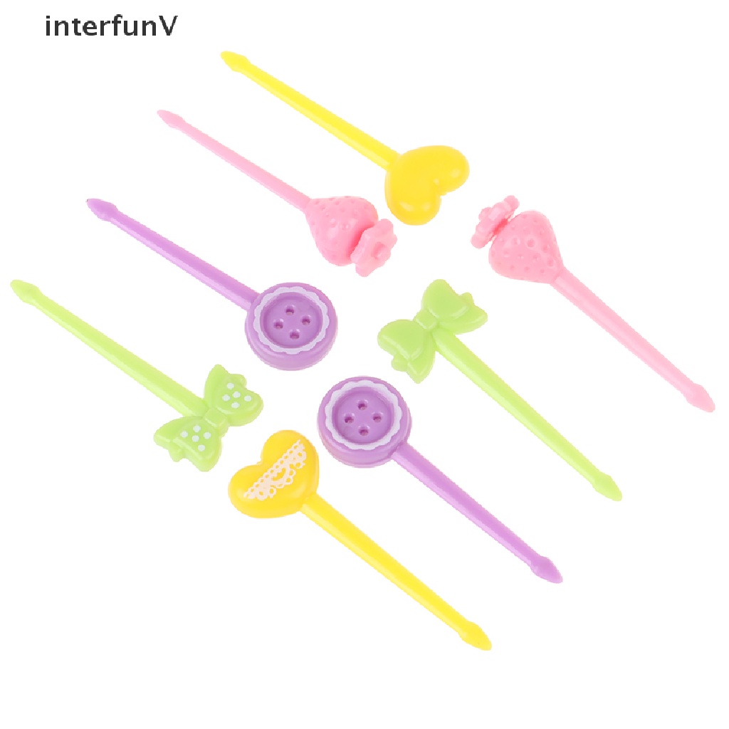 Set 8 Nĩa Ăn Trái Cây / Thức Ăn Tráng Miệng Mini Cho Bé