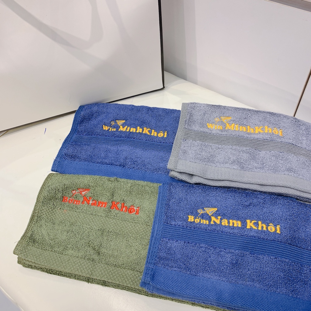 Khăn thêu tên theo yêu cầu xinh xắn cho bé đi học kích thước 48x30cm!!!