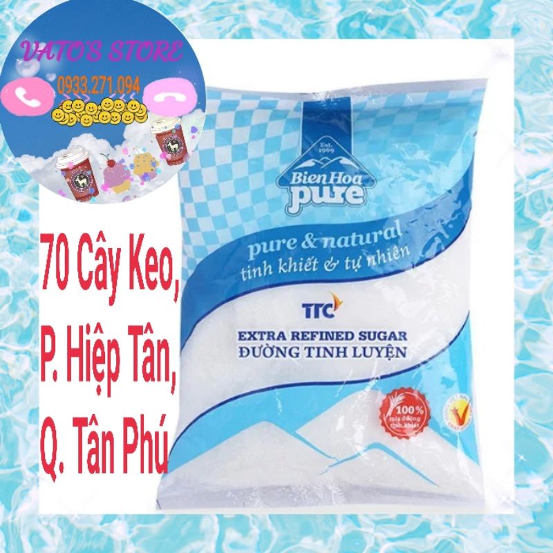 Loại 1kg bịch đường cát trắng Biên Hòa / Đường tinh luyện Biên Hòa gói 1kg