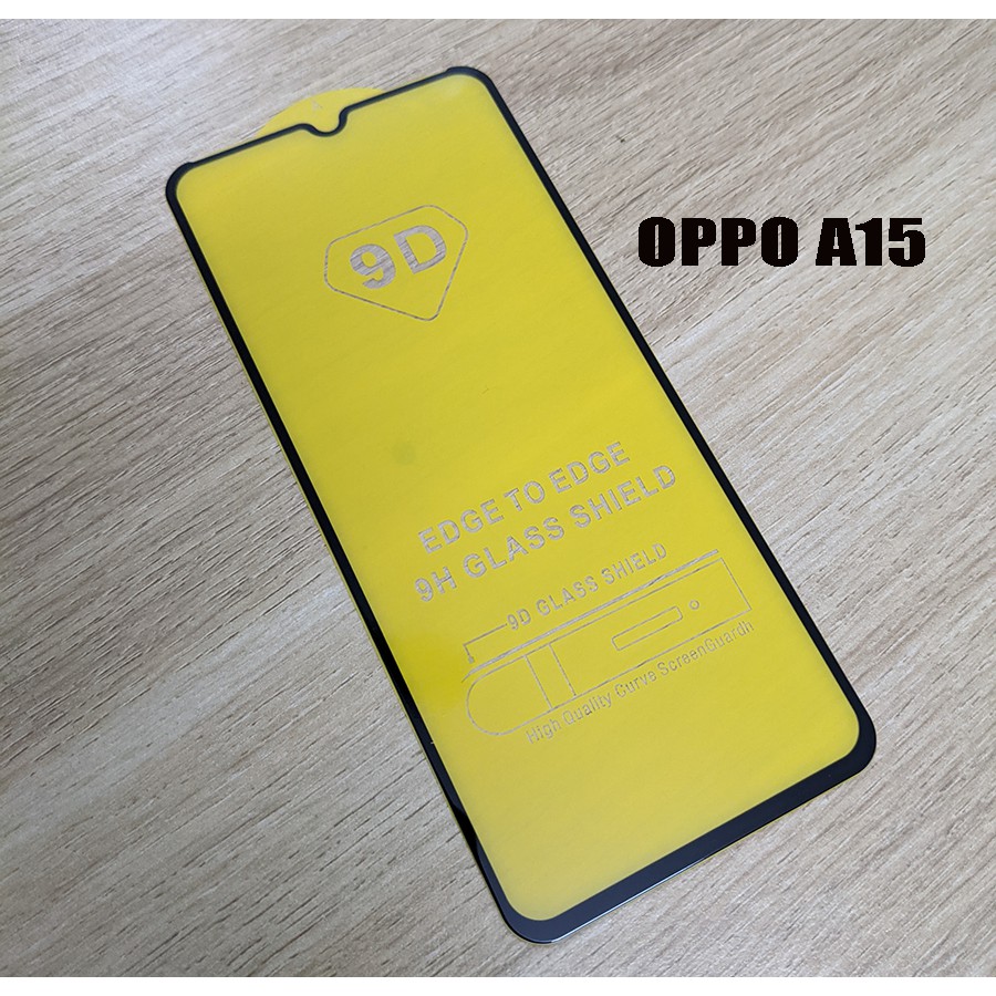 Bộ ốp lưng giả da kính cường lực full màn hình Oppo A15