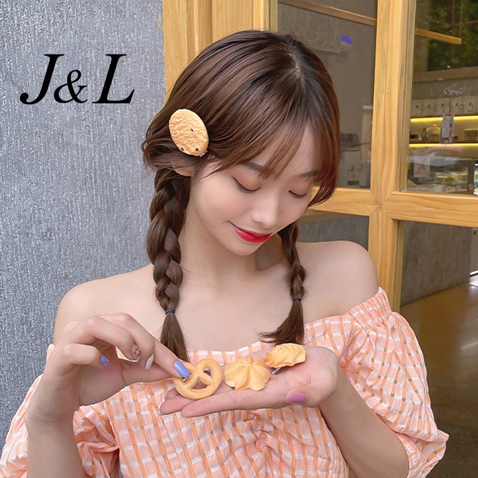 Kẹp Tóc Nhựa Hình Bánh Quy Dễ Thương Cho Nữ