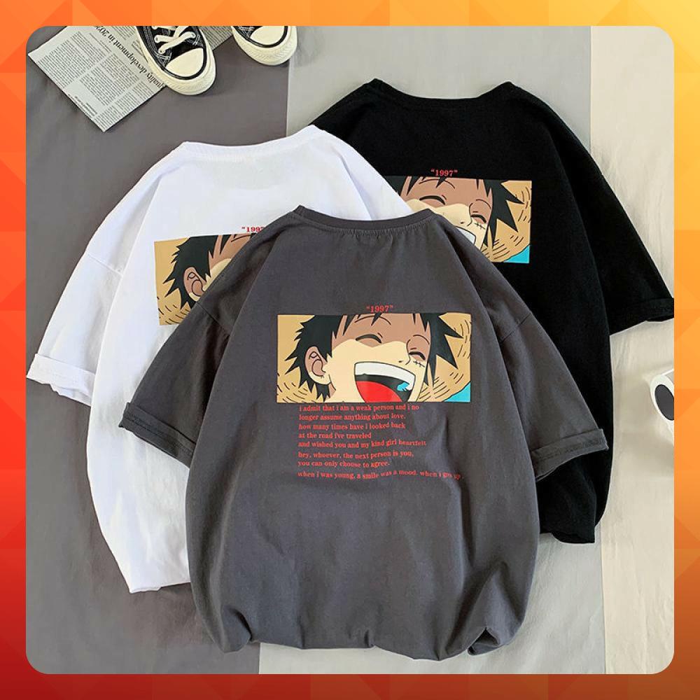 Áo thun tay lỡ form rộng hoạt hình Luffy 1997 - Unisex nam nữ đều mặc được
