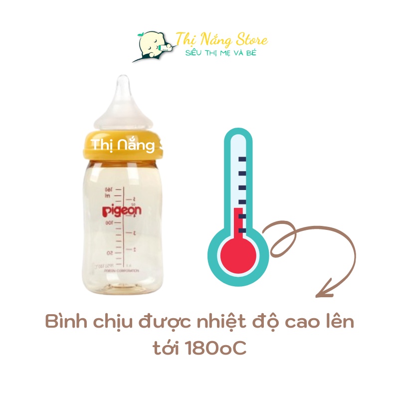 Bình Sữa Pigeon Cổ Rộng Cao Cấp 160ml Cho Bé Sơ Sinh - HÀNG NHẬP KHẨU - Thị Nắng Store