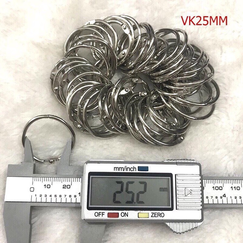 Móc/ khoen tròn inox, sắt, kim loại đóng sách, vở, flashcard, sách vải, Album 2cm , 2.5cm