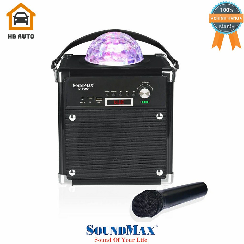 Loa Soundmax D1000 Disco Cube 30W RMS Mobile Speaker Hàng chính hãng