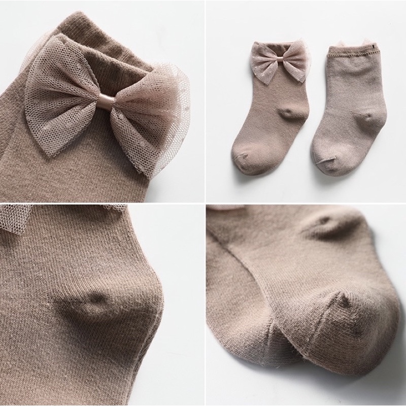 Set 5 Đôi Tất Cho Bé Gái Cotton Mềm Mại Size 0 - 6 tuổi