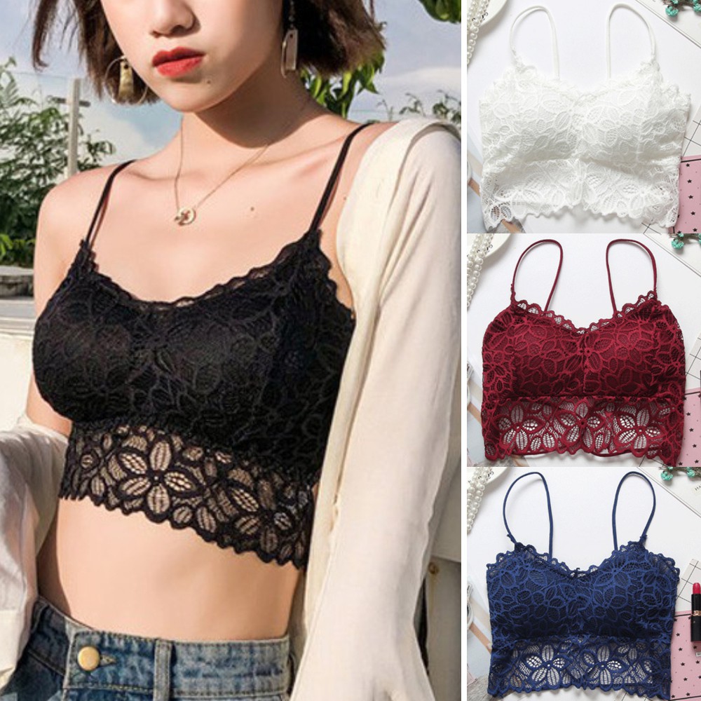 Áo lót hai dây phối ren sexy không gọng cho nữ